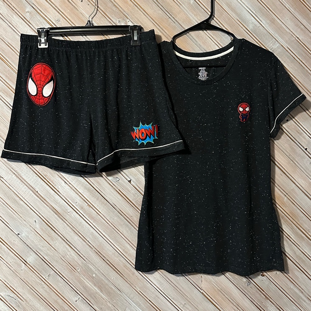 Celestial Dreams Black Spider-Man Patch Marvel Space Pajama Matching Set